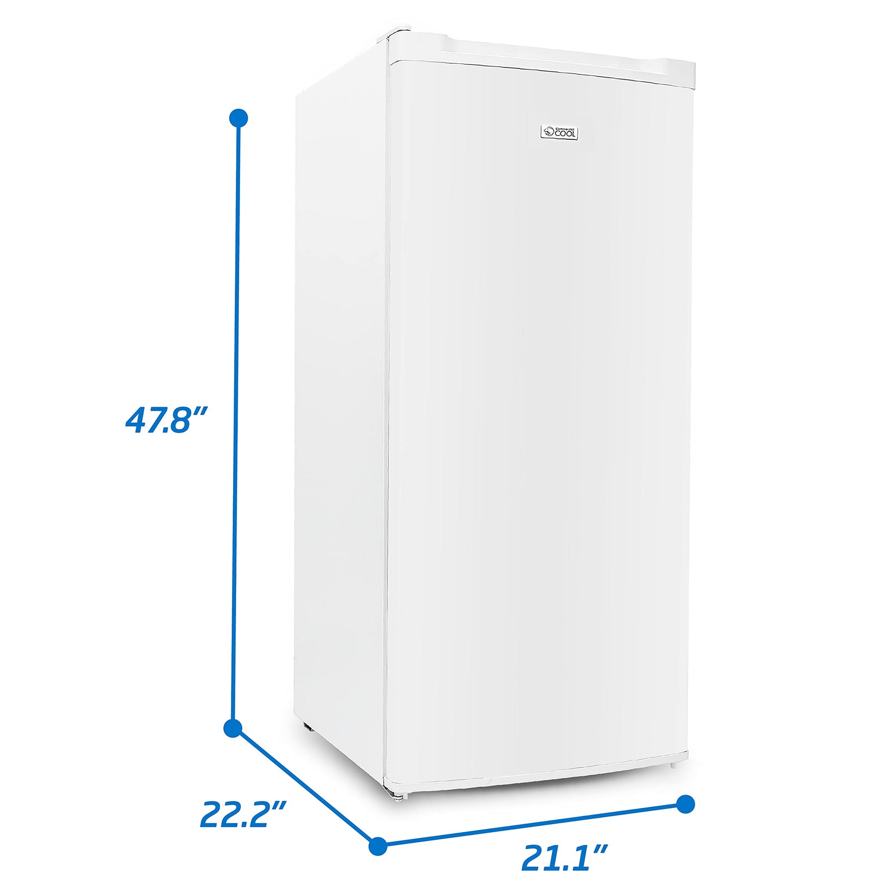 Commercial Cool Upright Freezer, Stand Up Freezer 5 Cu Ft with Reversible Door, White