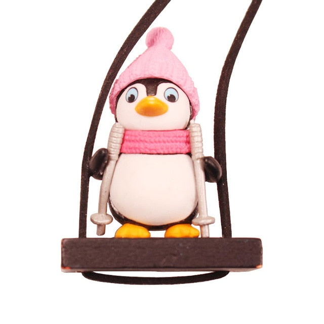 Swing Sled Penguin Car Pendant