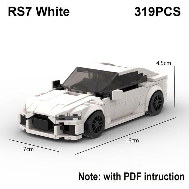 RS6 Avant R8 GT3 RS7 Speed Sports Car Building Blocks Toy