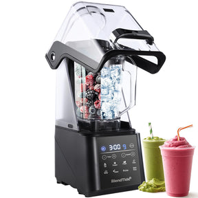 BlendTide Commercial Blender, 1500W Vacuum Blender for Less Foam, Professional-Grade Quiet Shield, Kitchen Timer, 9 Speeds, 6 Programs for Smoothies, Frozen Drinks, Self-Cleaning, 64oz Bulk Production