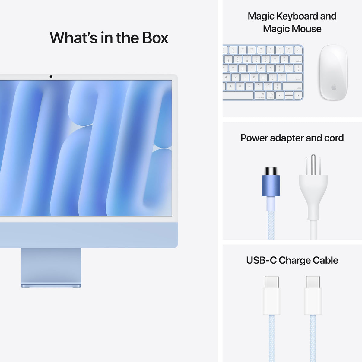 Apple 2024 iMac All-in-One Desktop Computer with M4 chip with 8-core CPU and 8-core GPU: Built for Apple Intelligence, 24-inch Retina Display, 16GB Unified Memory, 256GB SSD Storage; Blue