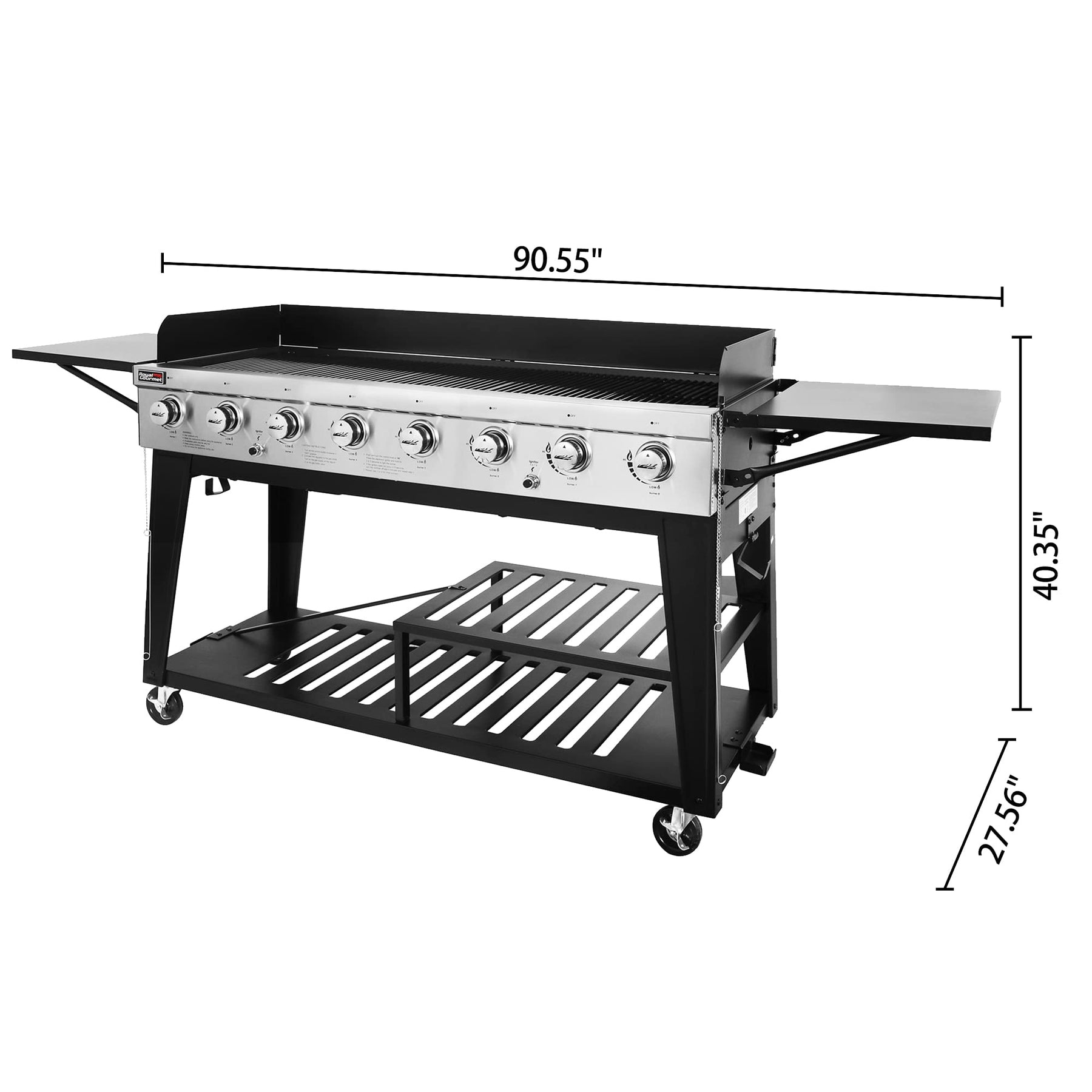 Royal Gourmet Event 8-Burner BBQ Propane Gas Grill with Cover, Picnic or Camping Outdoor