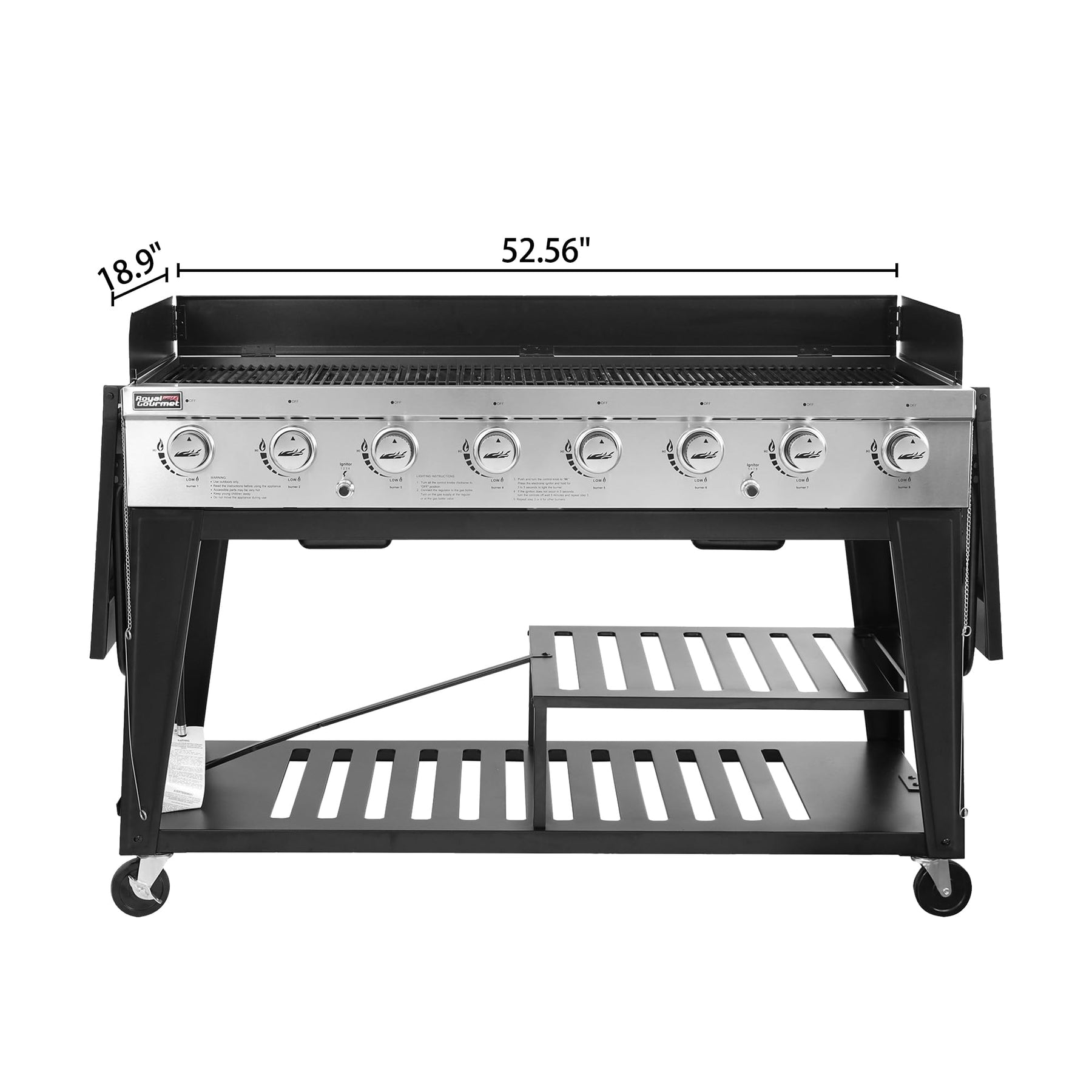 Royal Gourmet Event 8-Burner BBQ Propane Gas Grill with Cover, Picnic or Camping Outdoor