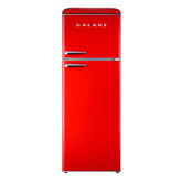 Galanz GLR12TRDEFR Refrigerator, Dual Door Fridge, Adjustable Electrical Thermostat Control with Top Mount Freezer Compartment, Retro Red, 12.0 Cu Ft