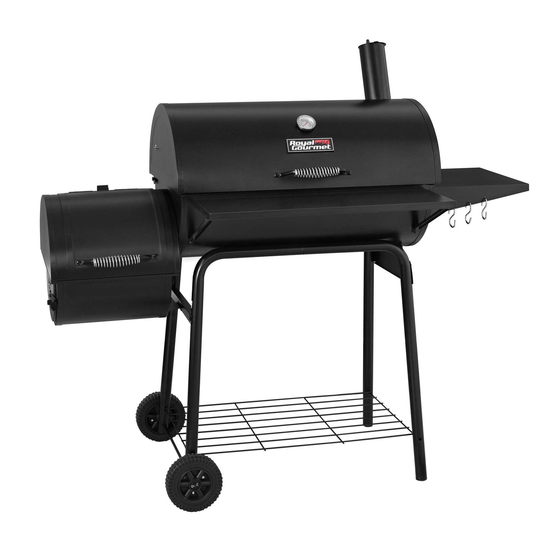 Royal Gourmet CC1830S 30" BBQ Charcoal Grill and Offset Smoker | 811 Square Inch cooking surface, Outdoor for Camping | Black