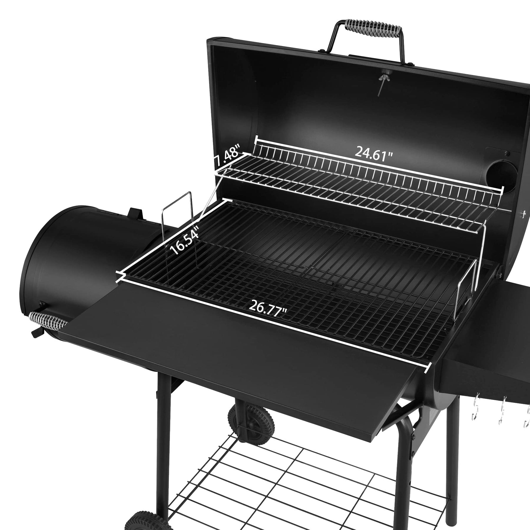 Royal Gourmet CC1830S 30" BBQ Charcoal Grill and Offset Smoker | 811 Square Inch cooking surface, Outdoor for Camping | Black