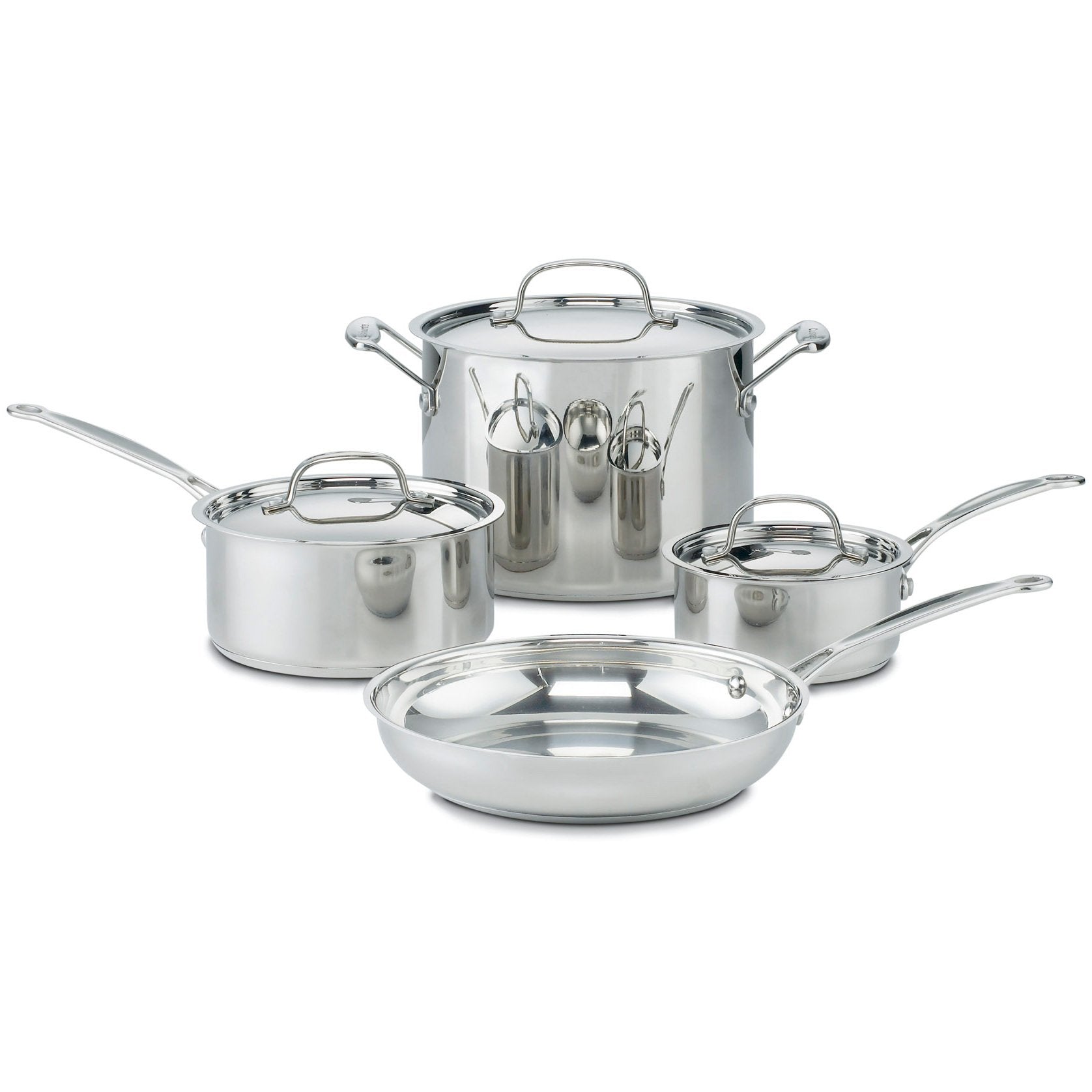 Cuisinart 7-Piece Cookware Set, Chef's Classic Stainless Steel Collection, 77-7P1