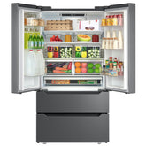 SMETA Refrigerator French Door with Ice Maker, 36'' Kitchen Fridge, Frost-free Counter Depth Refrigerators Double Door Fridges Stainless Steel Full Size Bottom Freezer 22.5 Cu.Ft neveras para cocina