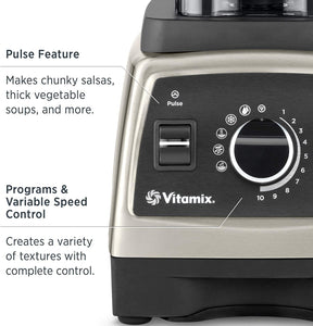 Vitamix Pro 750 Heritage Series, Professional-Grade, 64 oz. Low-Profile Container Bundle with The Vitamix Cookbook - 250 Delicious Whole Food Recipes (Pearl Gray)