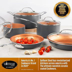 Gotham Steel Pro 13 Pc set Ceramic Pots and Pans Set Non Stick Cookware Sets Pot and Pan Set, Kitchen Cookware Sets, Ceramic Cookware Set, Hard Anodized Cookware Set, Pot Set, Dishwasher Safe, Copper