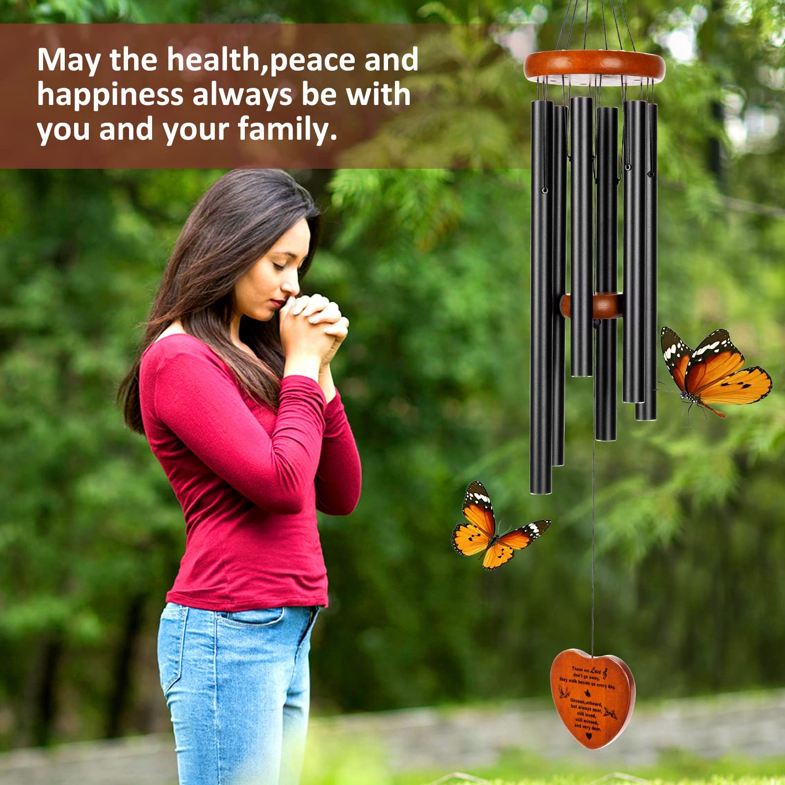 Sympathy 32" Memorial Wind Chimes for Loss of Loved One Prime, Meaningful Condolence Bereavement Rememberance Gifts for Loss of Father Mother Outdoor Deep Tone Wind Chimes Deco Garden