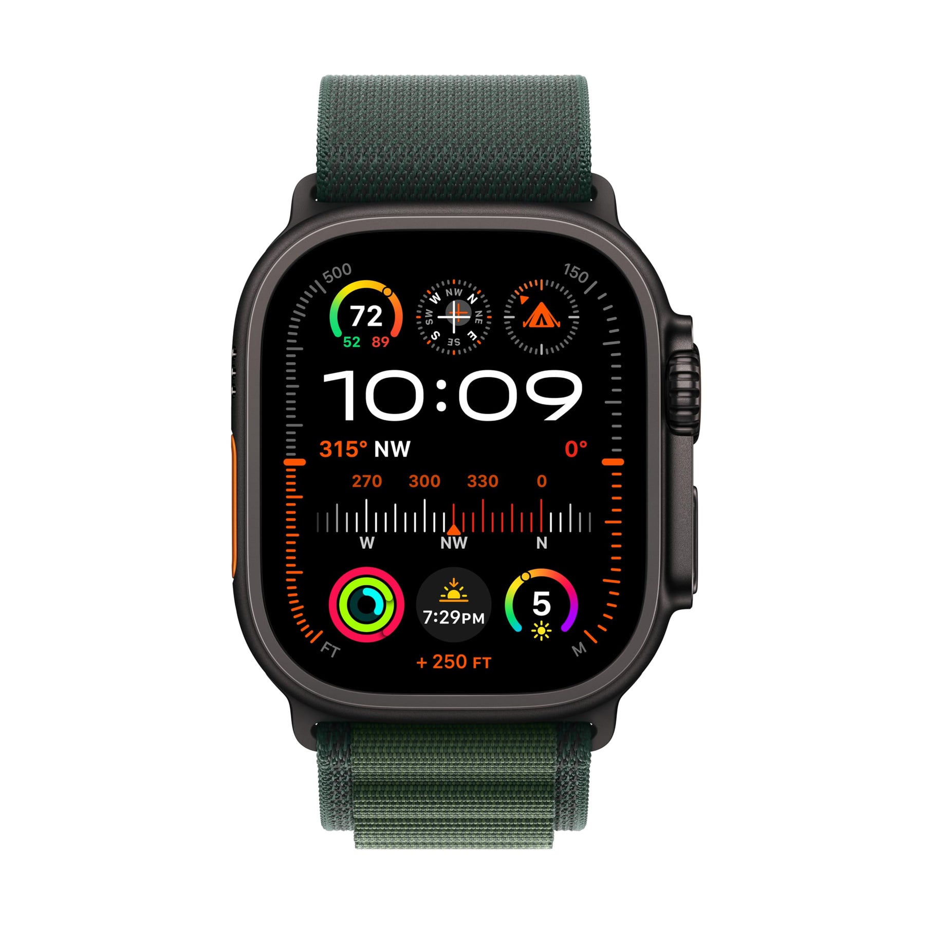 Apple Watch Ultra 2 [GPS + Cellular 49mm] Smartwatch, Sport Watch with Black Titanium Case with Dark Green Alpine Loop - S. Fitness Tracker, Precision GPS, Action Button, Carbon Neutral