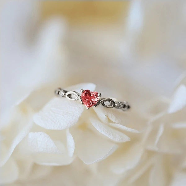 Huitan Simple Heart Ring