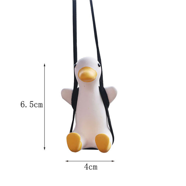 Gypsum Cute Anime Car Accessory Swing Duck Pendant