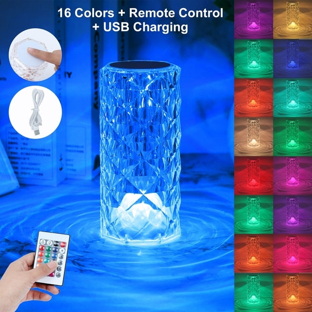 Crystal LED Table Night Lamp