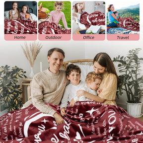 Gifts for Mom Mothers Day from Daughter Son Throw Blanket,100 Language I Love You Romantic Soft Blanket Gifts for Her Wife Women Girlfriend Grandma on Valentines Christmas Day Birthday 60”x70”