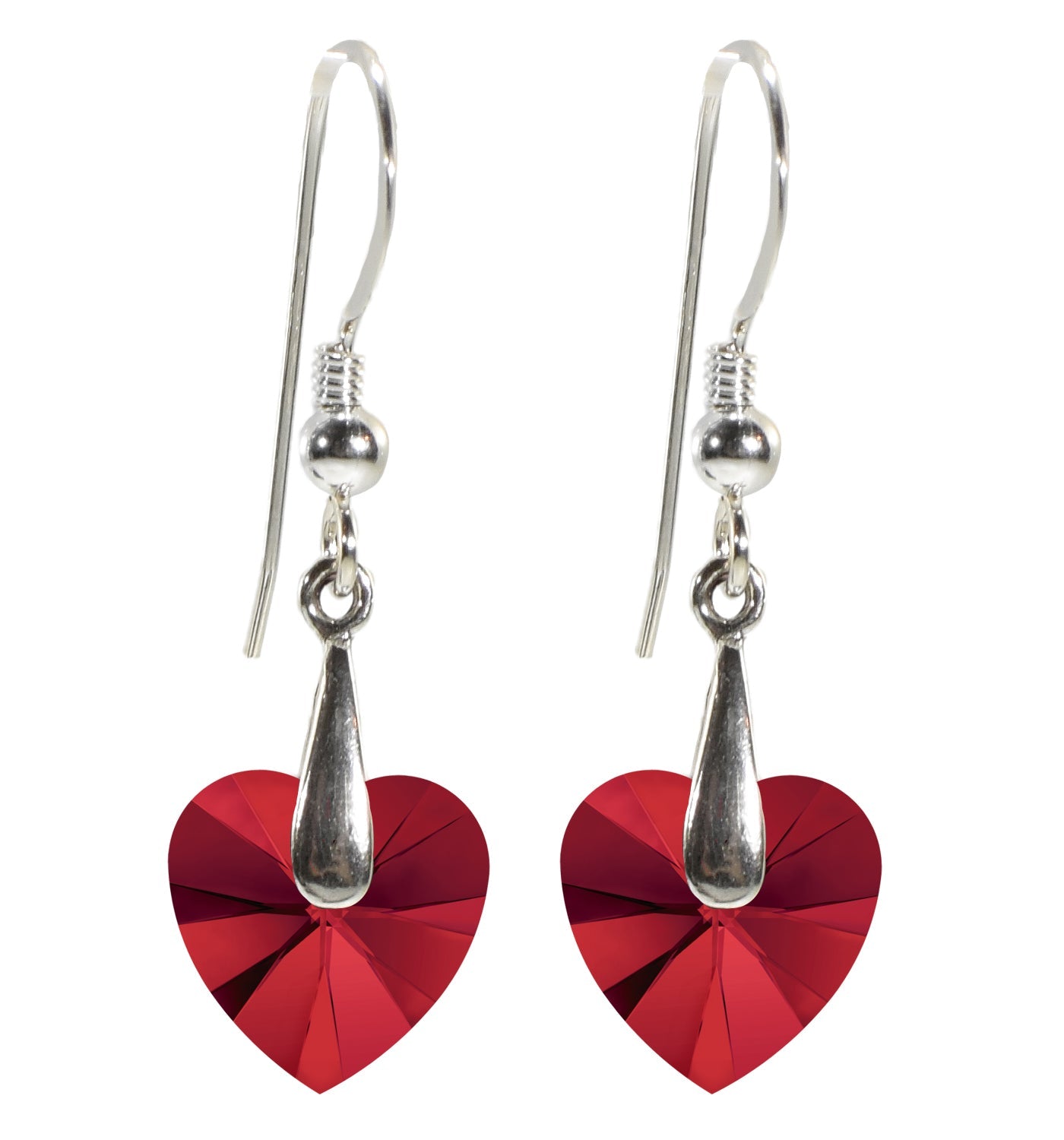 Swarovski Crystal Heart Drop Earrings 925 Sterling Silver