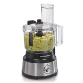 Hamilton Beach Food Processor & Vegetable Chopper for Slicing, Shredding, Mincing, and Puree, 10 Cups + Easy Clean Bowl Scraper, Black and Stainless Steel (70730)