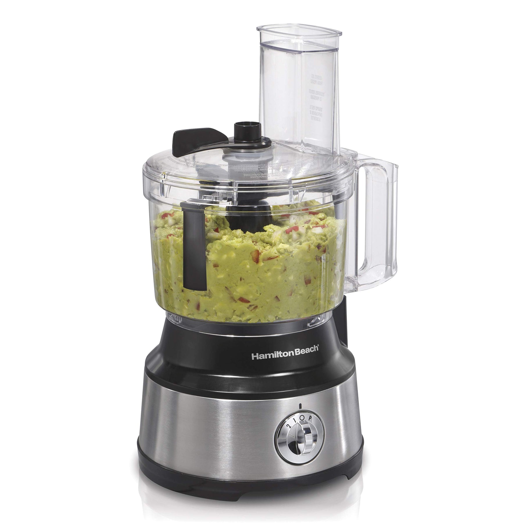 Hamilton Beach Food Processor & Vegetable Chopper for Slicing, Shredding, Mincing, and Puree, 10 Cups + Easy Clean Bowl Scraper, Black and Stainless Steel (70730)