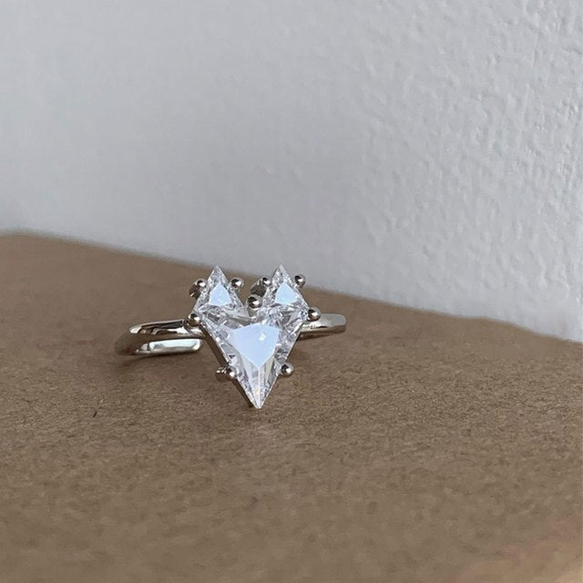 Silver Color Heart Ring