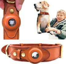 Genuine Leather Airtag Heavy Duty Dog Collar