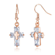 Transparent Cross Necklace and Earrings