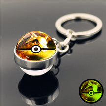 Glass Ball Pendant Cartoon Keychain