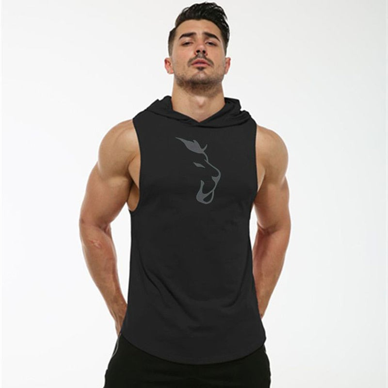 Hooded Sleeveless Vest Men's Fitness