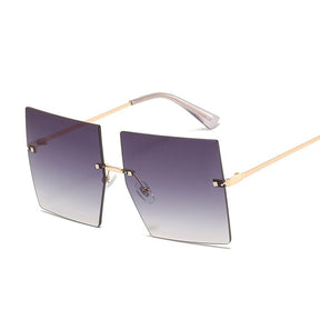 Oversized Rimless Square Sunglasses