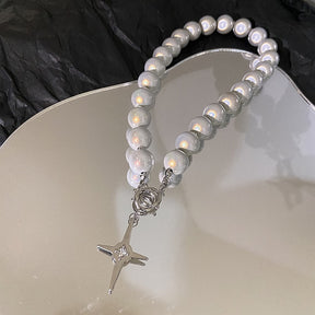 Luminous Beads Pearl Cross Necklace