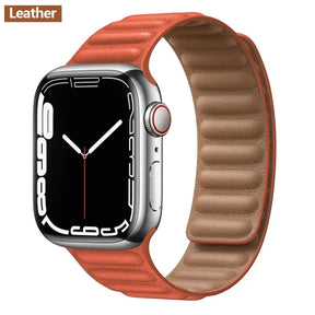 Leather Link Magnetic Loop Bracelet iWatch Series