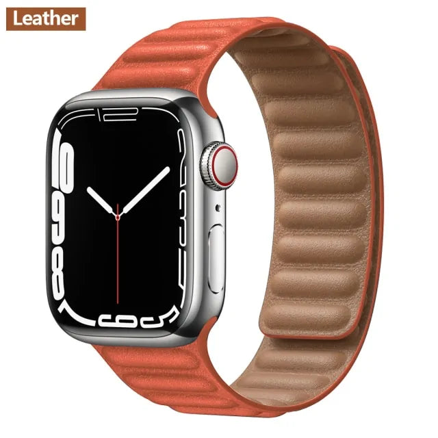 Leather Link Magnetic Loop Bracelet iWatch Series