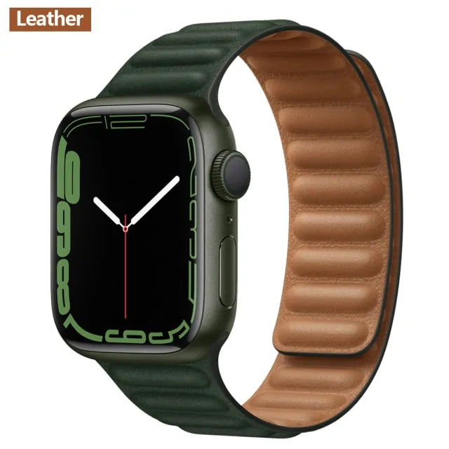 Leather Link Magnetic Loop Bracelet iWatch Series