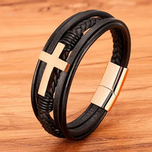 Clasp Stitching Men's Leather Bracelet