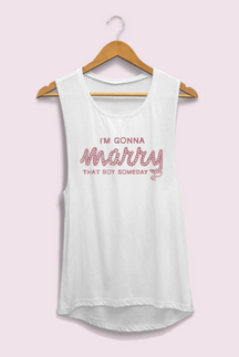 I'm Gonna Marry That Boy Someday | She's In Love with the Boy - Bachelorette Party Flowy Muscle Tank Tops