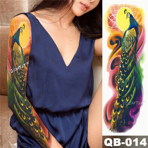 Geisha and Indian Full Arm Tattoo