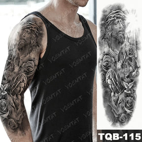 Lions in Gray and Shaded Black Tattoos