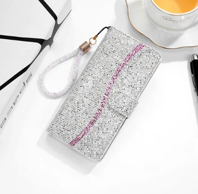 Glitter Anti-fall Wallet Case For iPhones