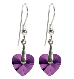 Swarovski Crystal Heart Drop Earrings 925 Sterling Silver