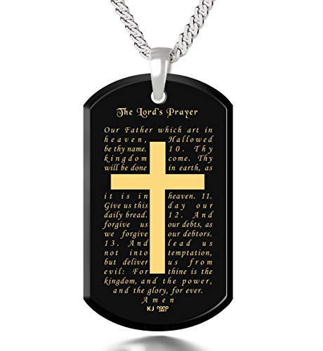 Lord’s Prayer Men’s Cross Necklace