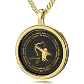 Sagittarius Necklaces for Lovers of the Zodiac 24k Gold Inscribed