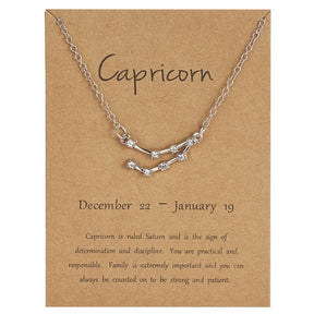 12 Constellation Zodiac Sign Necklace