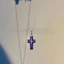 Transparent Cross Necklace and Earrings