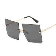 Oversized Rimless Square Sunglasses