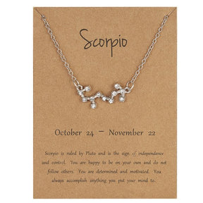 12 Constellation Zodiac Sign Necklace