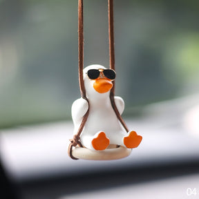 Cool Knit Cap Duck Car Pendant