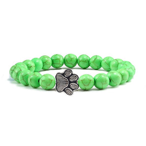 Stone Paw Print Charm Bracelet