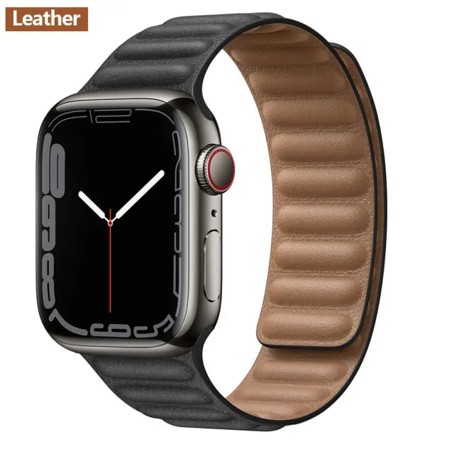 Leather Link Magnetic Loop Bracelet iWatch Series