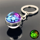 Glass Ball Pendant Cartoon Keychain