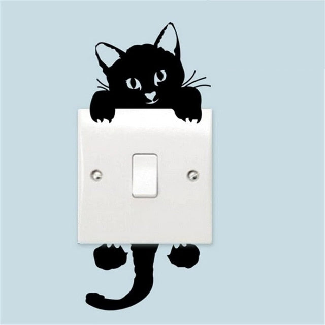 Lovely Cat Switch Wall Stickers